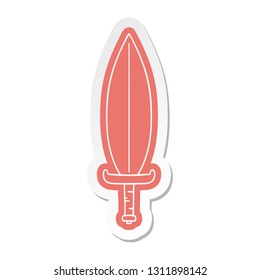 pegatina de dibujos animados de un cuchillo mágico de hoja