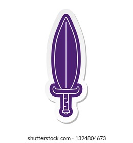 cartoon sticker of a magic leaf knife