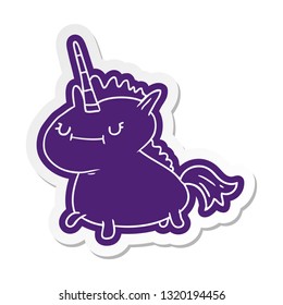 cartoon sticker of a magical unicorn