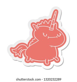cartoon sticker of a magical unicorn
