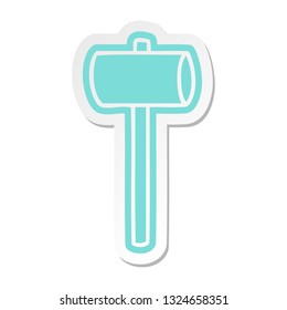 cartoon sticker of a mallet
