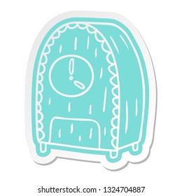 pegatina de dibujos animados de un reloj de estilo antiguo