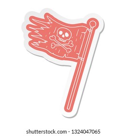 cartoon sticker of a pirates flag