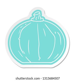 cartoon sticker of a pumpkin