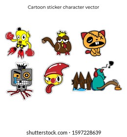 Cartoon sticker ready for print or embroidery 