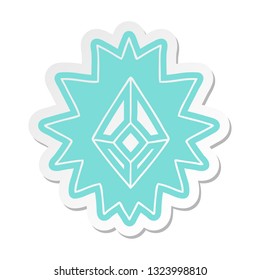 cartoon sticker of a red bright jewel 