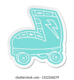 cartoon sticker roller skate boot