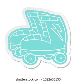 cartoon sticker of roller skates