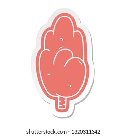 cartoon sticker single green tree