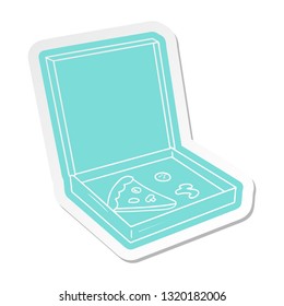 cartoon sticker of a slice of pizza