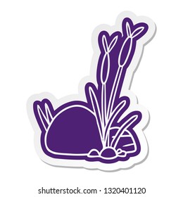 cartoon sticker of stone and pebbles