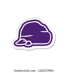 cartoon sticker of stone and pebbles