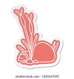 cartoon sticker of stone and pebbles
