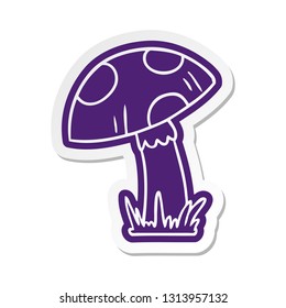 cartoon sticker of a toad stool