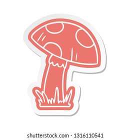 cartoon sticker of a toad stool