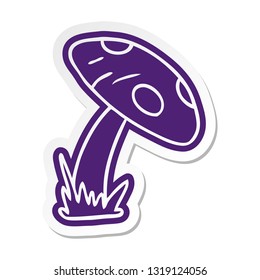 cartoon sticker of a toad stool