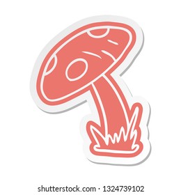 cartoon sticker of a toad stool