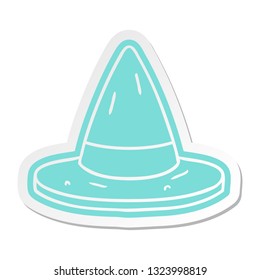 cartoon sticker of a witches hat