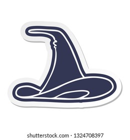 cartoon sticker of a witches hat