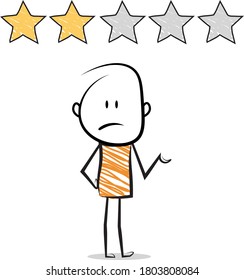 cartoon stickman expressions.rating and review concept.vector illustration.