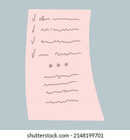 Notas pegajosas de caricatura. Raspado de papel para apuntar, pegatina aislada de color, cuaderno de la escuela de lista de papel, etiqueta de tablero de anuncios, pegatina de oficina, ilustración de vector limpia. Pegatina pegajosa en el Bloc de notas.