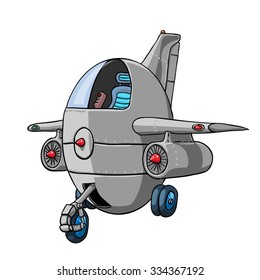 cartoon stil plane isolated on a white background