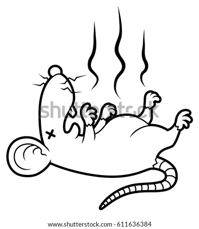 Cartoon Stinky Dead Rat Line Art Stock Vector (Royalty Free) 611636384 ...