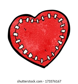 cartoon stitched heart