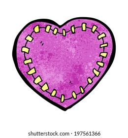 cartoon stitched heart
