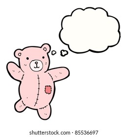 oso de peluche cosido con caricatura que ondea
