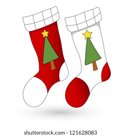 Cartoon Stockings - Christmas Vector Illustration