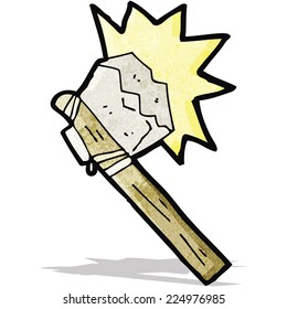 hacha de piedra de dibujos animados