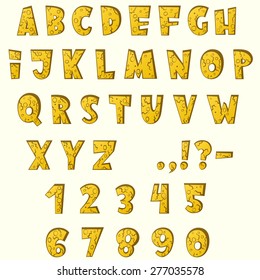 Cartoon stone cracked font