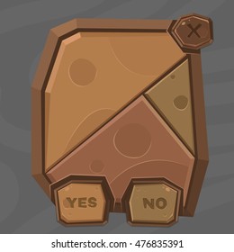 Cartoon stone game assets set, isolated on gray background. Vector game ui.