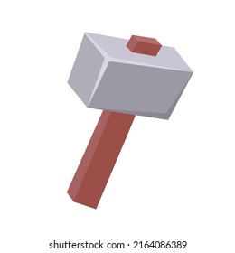 Cartoon stone rock hammer vector isolated element