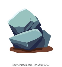 Cartoon stone or rock vector illustration, stones isolated on white, pile of rocks flat image