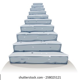 Cartoon Stone Stairs/ Illustration of a cartoon funny rock and stone stairway for castle or old house construction