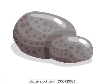 cartoon stone vector isolated on a white background