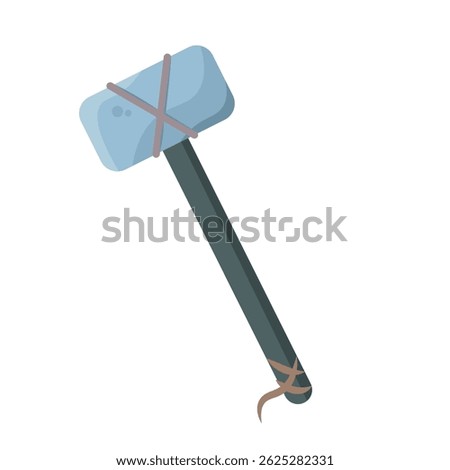 Cartoon stone war hammer. Vector illustration