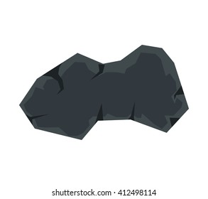 Cartoon stone in white background. Vector illustration