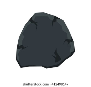 Cartoon stone in white background. Vector illustration