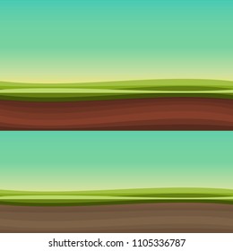 Cartoon stones for game design. Rock and water cartoon game texture. Ui art nature landscape