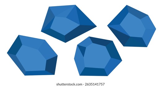 Cartoon stones. Rock stone isometric set. Green boulders, natural building block shapes, wall stones. 3d flat isolated illustration. Vector collection.