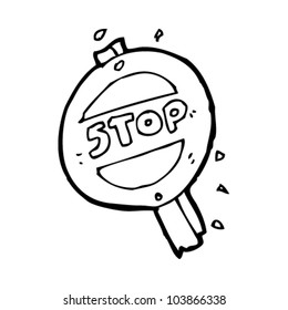 cartoon stop sign