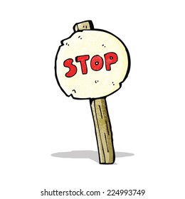 cartoon stop sign