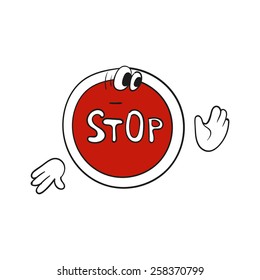 Cartoon Stop Sign.