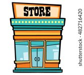 Cartoon Storefront, Store, Shop