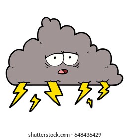 Angry Cloud Lightning Cartoon Mascot Character Stock Vector (Royalty ...