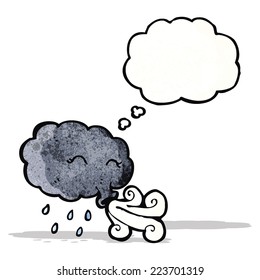 tormenta de dibujos animados soplando viento