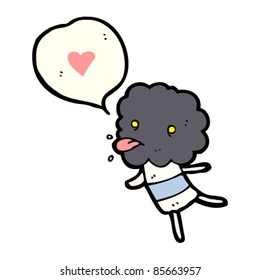 cartoon storm cloud head in love blowing raspberry